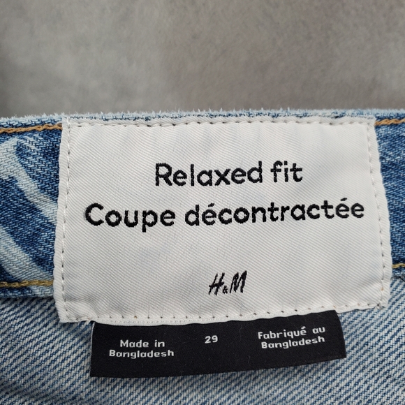 H&M x Smiley Relaxed Fit Jeans Womens Size 29 Light Wash - Picture 3 of 11